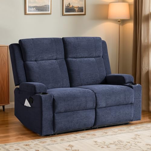 55" RV Loveseat Recliner with Storage & Cup Holders