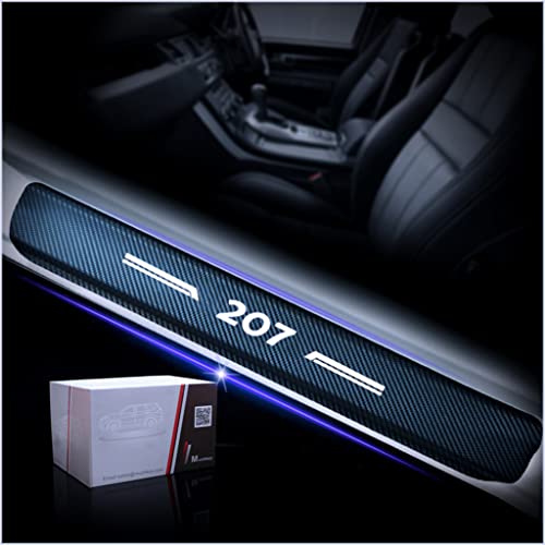 4 Plaques Seuil Fibre Carbone Pour Peugeot 108 - Autocollants Protection Anti-rayures - Installation Facile Sans Perçage - 11