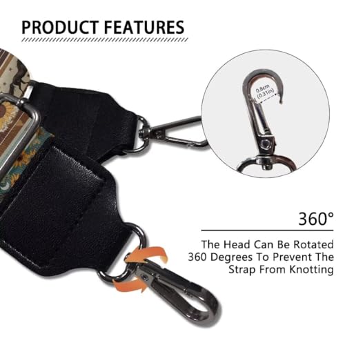 Image of Coldinair Tribal Horse Purse Straps Sunflower Replacement Crossbody Bag Strap Adjustable Wide Guitar Straps for Handbags Luggage Strap