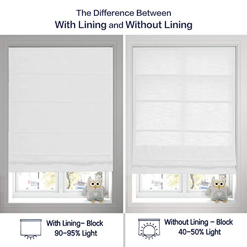 Lantime Roman Shades Window Blinds, Elegant Made To Order Blackout White Fabric Window Roman Shades For Windows, Doors #TOP2