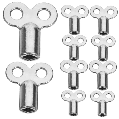 10 Pezzi Chiave valvola di scarico strumento di termosifone attrezzi interruttore di coda del radiatore chiavi dellimpianto idraulico dellaria lega argento