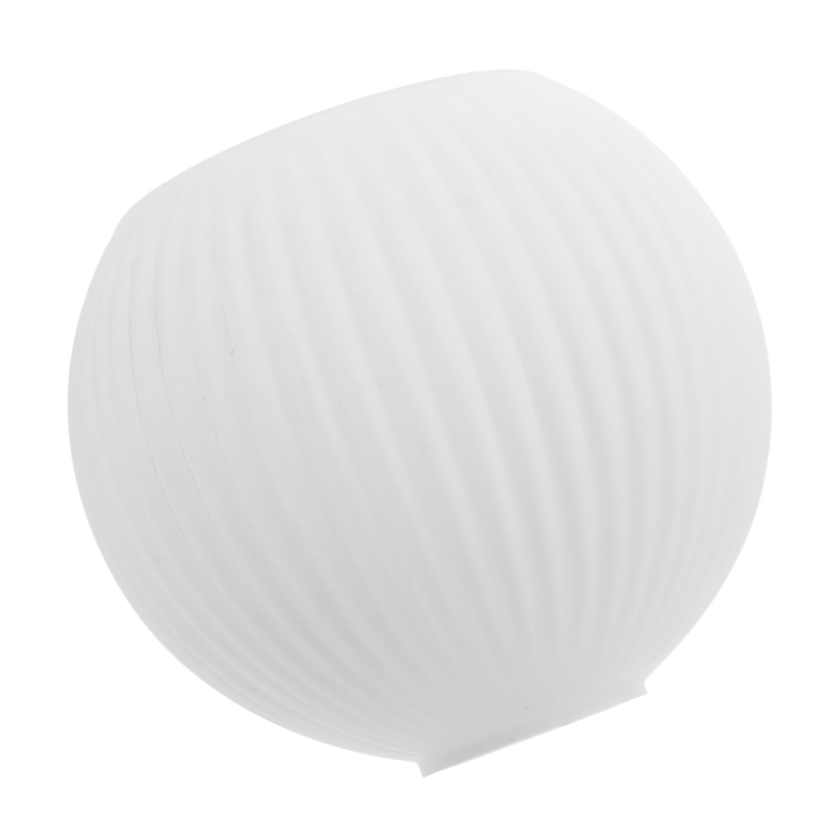 Amosfun Decorative Globe Lamp Shade Glass Lampshade Replacement with Excellent Light Transmission and Stylish Design, White Round Striped Flatmouth Glass Light Shade for Living Room