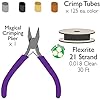 The Beadsmith Magical Crimper Kit - Includes Crimp Forming Pliers, 500 2x2 mm Crimp Tubes in Assorted Colors, and 21-Strand Flex-Rite Wire