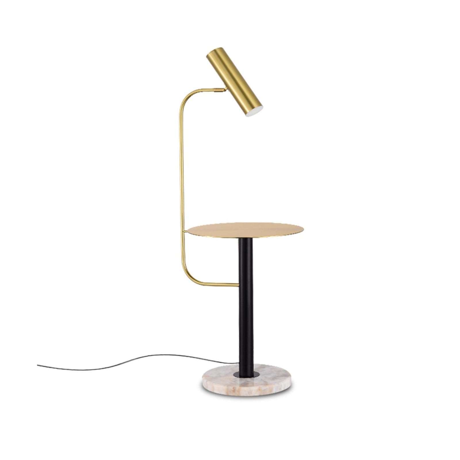 Z4T8M2K6G5 Tall Standing Lamp Floor Lamp with Metal Tray, Rustic, Modern Shelves Side Table for Bedroom, Living Room, Office