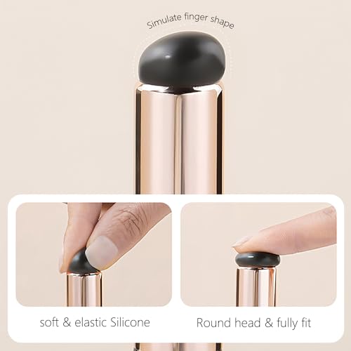 YECIRALA 2 pcs Ombre Silicone Nail Brush Tools Reusable Silicone Nail Chrome Applicator Pink And Black Nail Art Silicone Brushes Lip Brush For Ombre Gel Nails French Nail Art Designs Stamper Tools - Image 5