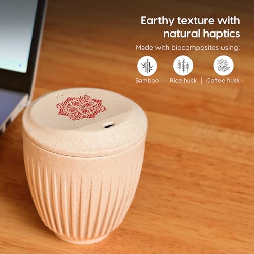 Image of Eha Earth-Friendly Wedding Gifts for Couple | Gifts Made with Rice Husk Biocomposite | Mandala Printed Mug and Coasters Set of 2, Keychain, Loopac Box | 250 ml | Sand Castle