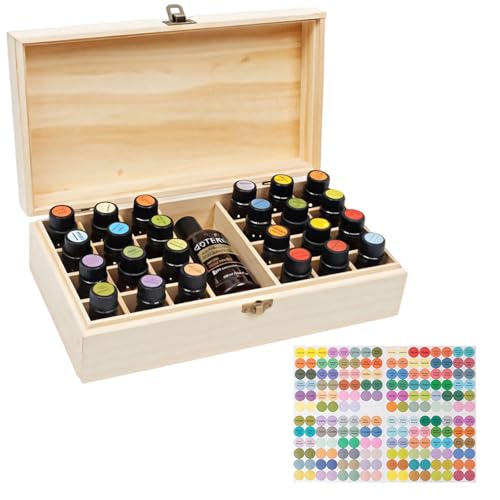 Ksvaye 25 Ranuras de Caja de Madera para Aceites Esenciales, Caja...