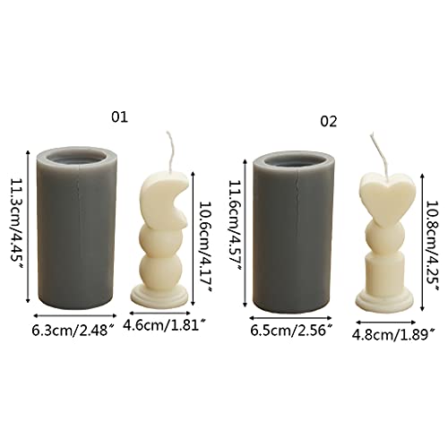 JIUYECAO Liebeszepter Mond Zepter Kerze Form Liebe Zepter 3D Mond Herz Truncheon Silikon Kerze Form DIY Handmade… – Bild 3