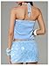 SOLY HUX Women's Y2k Sequin Halter Crop Top Cute 3D Butterfly Glitter Coquette Party Club Tops Plain Blue Large