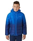 Eddie Bauer Boys' Reversible Jacket - Waterproof Lightweight Fleece Lined Hooded Puffer Coat - Boys Outerwear Jacket (5-20), Size 10-12, Dark Waters