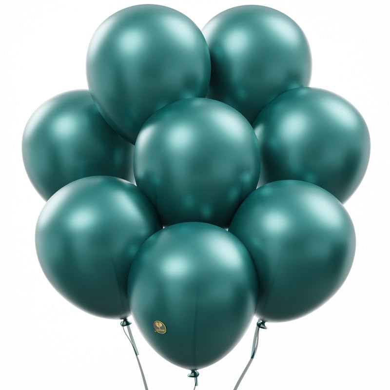 AFTERLOON® Biodegradable Mini Balloons 50 pcs Pearlized Emerald Green 5 Inch Pearlescent, Thickened Extra Strong Latex Helium Float, Baby Shower