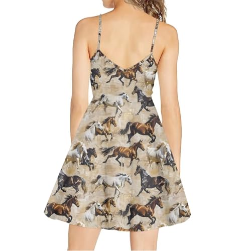 Image of Biyejit Women Casual Loose Dress Strap Long Summer Beach Swing Dress