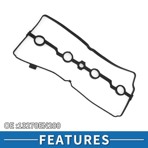 Image of Valve Cover Gasket No.13270EN200 Cylinder Head Valve Seal Gasket for Nissan Altima 2019-2020 for Nissan Rogue 2017-2019 for Nissan NV200 2013-2020 Black Rocker Cover Gasket