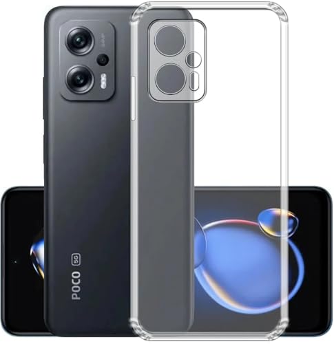 Image of COVERBLACK Soft Rubber Back Cover Compatible Model for Redmi Note 11T Pro - Transparent
