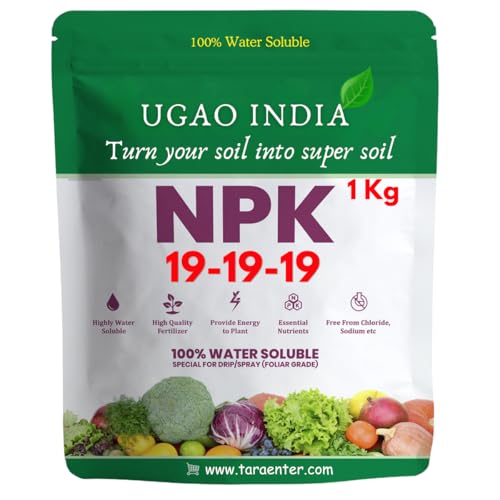 Image of UGAODHARA NPK All 19 Fertilizer, 100% Water Soluble Plant Nutrient, 1 Kg