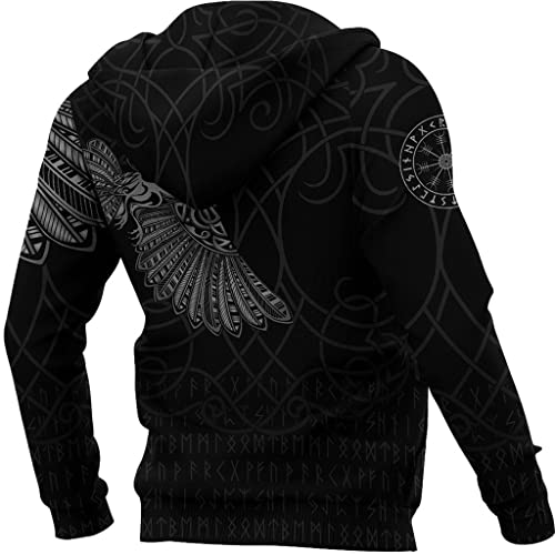 Sweats à capuche viking pour hommes pull mythologie nordique imprimé 3D