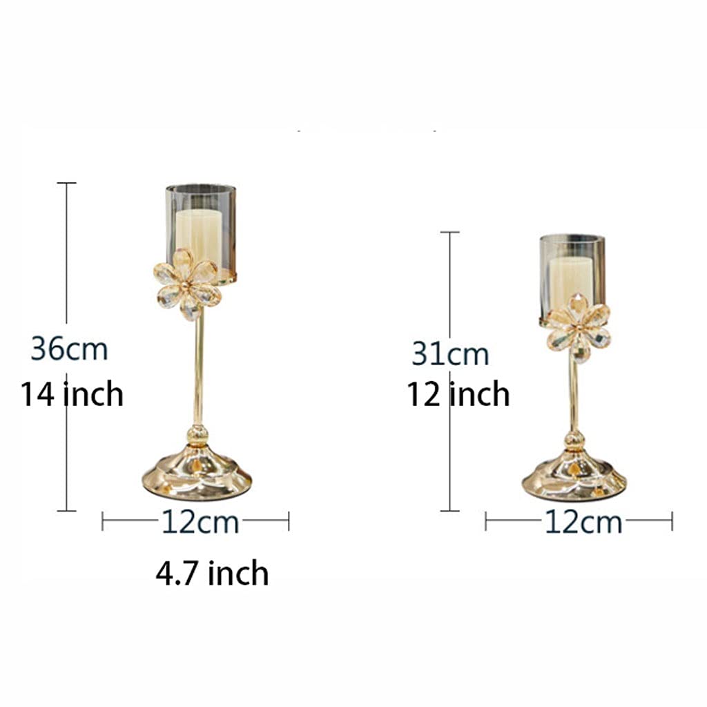 Kerzenständer Kerzenhalter Kerzenhalter, romantischer Home Couchtisch-Dekor-Herzstück Candlestick mit Glasbedeckung Candelabra for Hochzeitsfeier Tischdeko Wohnzimmer
