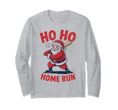 Ho Ho HOME Run Funny Baseball lover�N���X�}�X�T���^�n�b�g ����T�V���c