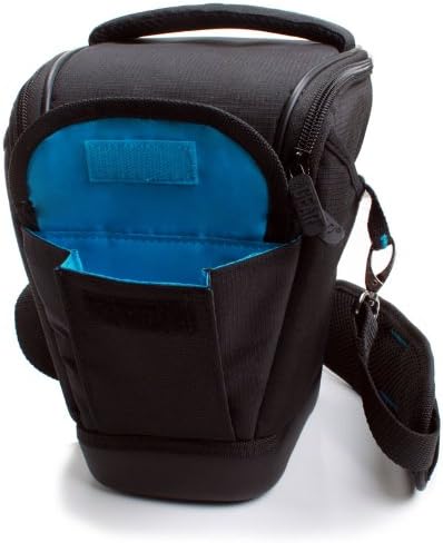 Weather Resistant DSLR Zoom Holster Carrying Case Bag with Adjustable Padded Shoulder Sling by USA Gear (Medium Size) - Works with Nikon D3300, Canon E0S Rebel T6, Panasonic Lumix DMC-FZ300 and More