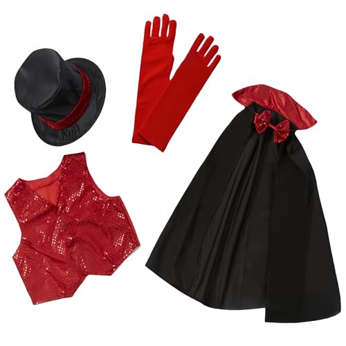 Proumhang 5 piezas Niños Mago Juego de disfraces,Juego de Accesorios de Disfraces de Halloween para Niños y Niñas(3~8 años)