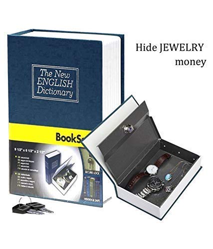 Image of Venja Metal Hidden Secret Book Safe Security Dictionary Jewelry Locker Vault Box-(18 x 11.5 x 5.5 cm,Multi Colour)