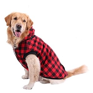 PAWZ Road Dog Coat Plaid Dog Shirt Hoodie British Style Dog Winter Clothes for Small Medium and Large Dogs from Size S to 5XLarge Upgrade Version