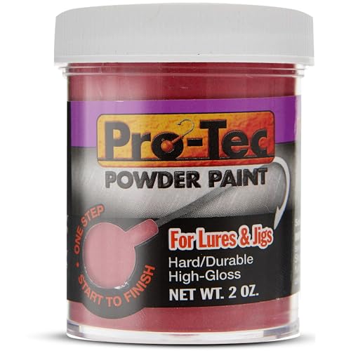 Pro-Tec Powder Paint 2oz – Powder Coating Paint for Jig Heads, Lures, and Tackle – High-Gloss, Easy-to-Use Fishing Lure Paint - Ruby Slipper Bait Paint
