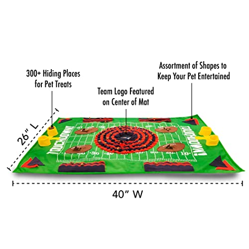 Image of NFL New England Patriots Dog Snuffle Mat - Interactive Pet Slow Feeder, Football Field Design Food Puzzle Toy for Dogs & Cats, Foraging Activity Mat for Smarter Feeding