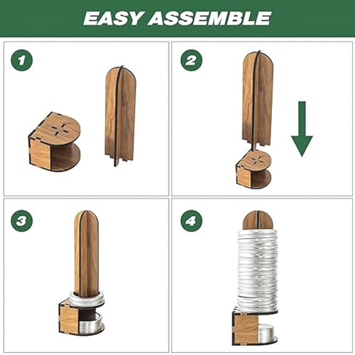 Organizador de madera elegante tipo puente de almacenamiento de tapa y anillo para cocina 7