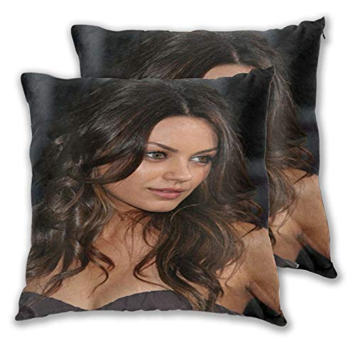 DHSUED Mila Kunis Throw Pillow Covers Set of 2 3D Double-Sided Printing Square Throw Pillow Case Cushion Cover Outdoor Sofa Home Sofa Decorative 20