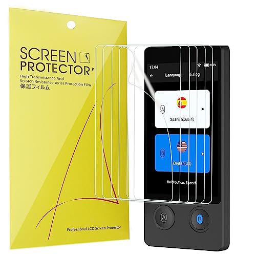 Blueshaweu 6 Pièces Protection Écran pour Wooask W12 Traducteur de Langues Appareil- sans Bulles Haute Définition Qualité Supérieure Transparent Doux TPU Film Protection (6 packs)