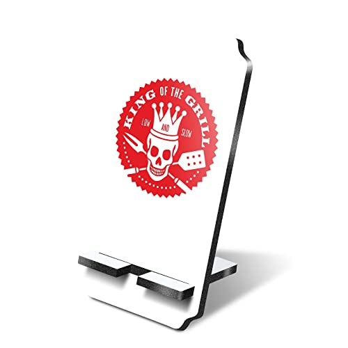 Destination Vinyl Ltd 1 x 5mm MDF Mobile Phone Stand - BBQ King Of The Grill Barbeque Wooden Stand Holder for Mobile Phone, Smartphone #5449