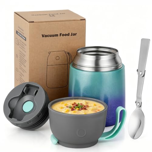 Insulated Thermo Soup Jar for Kids & Adults, 17 oz Stainless...