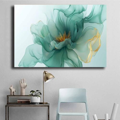Chambre garcon adolescent decoration murale affiche florale moderne vert - 4