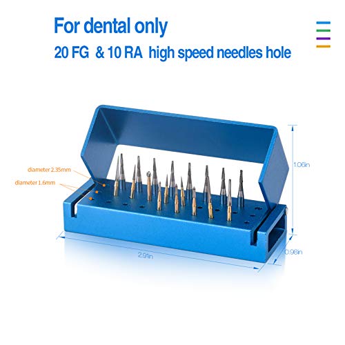 Faruijie 30 HOLES BUR BLOCK 4 Pcs 30 Holes Dental Burs Holder Block Case Opening Box Dental Lab Aluminum Bur Case Organizer thumb #1