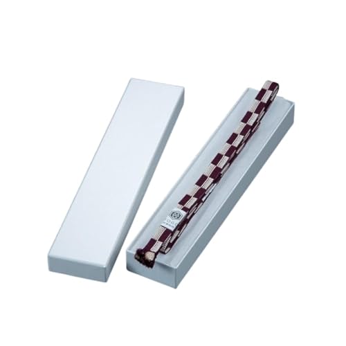 帯紐 伝統 工芸 着物 三分紐 伊賀 組紐 市松 (古代紫)(全長約128cm × 幅約0.9cm × 重量約14g) 箱入り[itog0001-3]