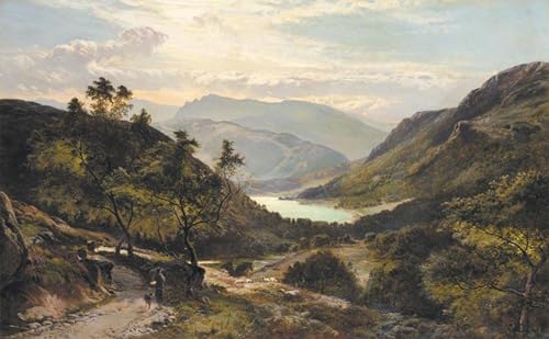 Tableau sur toile chemin vers le lac par Sidney Richard Percy déco chambre 60x90cm