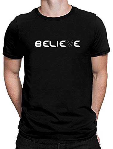 Bhains Ki AnkhMen Multicolor Printed Believe Short Sleeve Round Neck T-Shirt