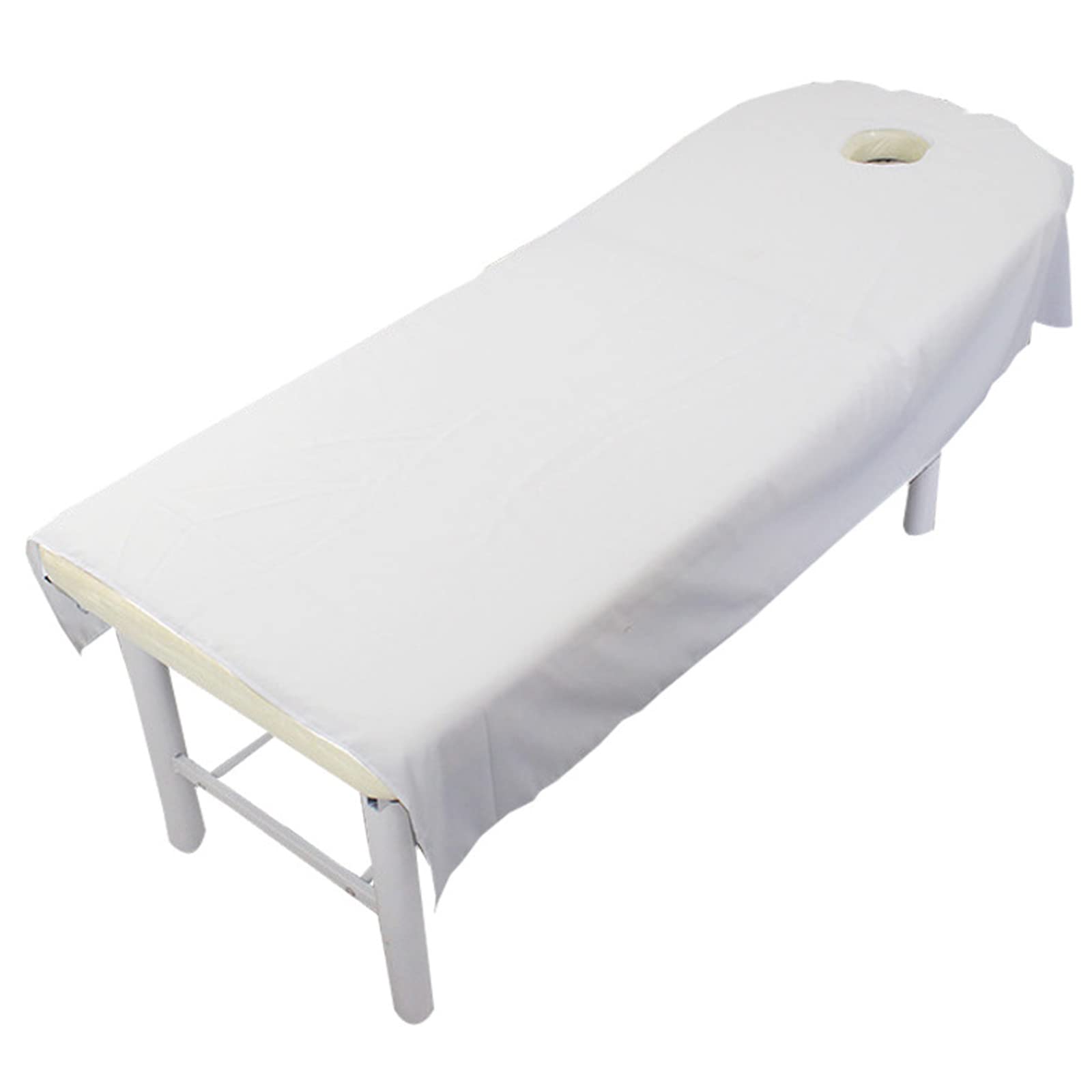 Drap de massage en polyester avec trou facial pour lit de spa 120x190cm F