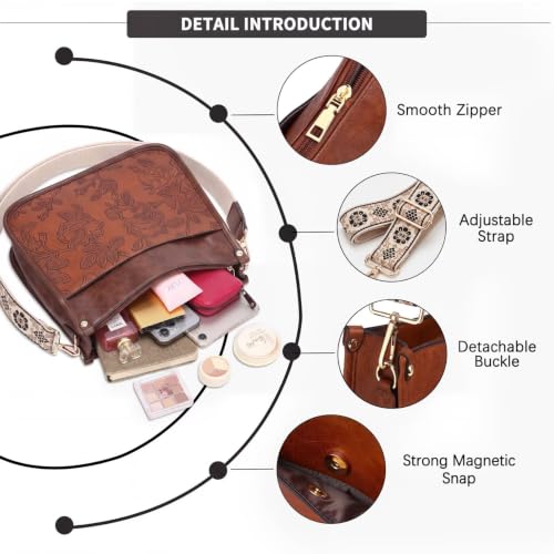 Image of AUYOCO Vegan Leather Crossbody Bags for Women Purse Shoulder Bag