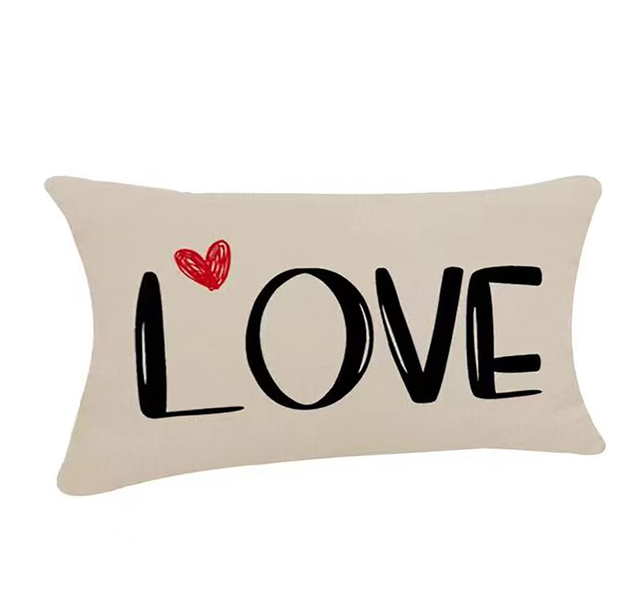 2CFUNLove Throw Pillow Cover Valentines Day Pillow Case Decoration Mothers Day Spring Farmhouse Cushion Case for Sofa Couch 12" x 20" (White)