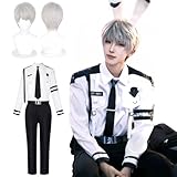[NOKIJP] 恋と深空 コスプレ セイヤ コスプレ衣装 主人公 男主 コスプレ衣装 恋深 コス cosplay Evol特殊警察官 セット 制服 人気ゲーム (白日の巡回,XL)