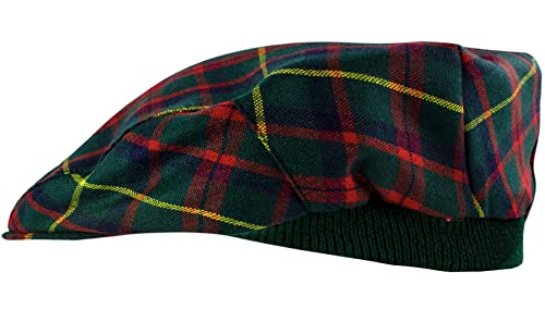 Casquette plate tartan Macintosh Hunting avec bande élastique réglable pour homme et femme