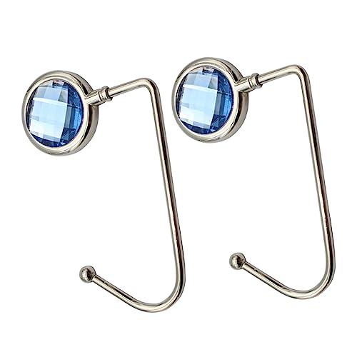 WOFASHPURET 2pcs Desktop Bag Hook Purse Hanger for Table Blue No-Slip Base Pad Handbag Hook Schoolbag Hook Backpack Hook