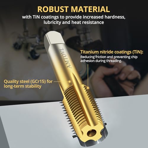 Amtovl AVL040 Npt Pipe Tap Set - 6-Piece thumb #2