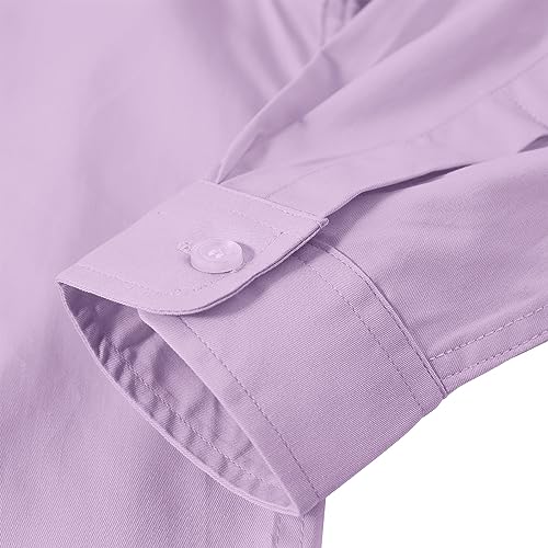 Image of Boys' Button Down Dress Shirts Kids Long Sleeve Solid Collared Uniform Shirt for Toddler Boy (Size 2T-20)