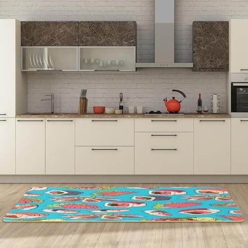 Tapis de cuisine nourriture japonaise absorbant et lavable