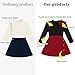 TITKKOP Toddler Girl Plaid Outfits Fall Winter Dress Knit Ribbed Bow Sweatshirt Tops and Button Fashion Skirts Set（black+burgundy,6Y