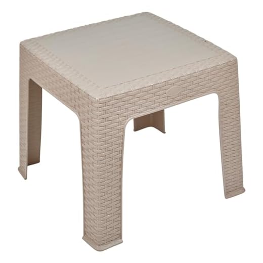 URBNLIVING Rattan Design Wicker Coffee Table Bistro Outdoor Plastic Garden Patio Furniture (Beige)