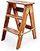 Przenośny stołek schodowy Wielofunkcyjny stołek z drabiną z litego drewna Dębowy stołek schodowy Trzystopniowa drabina-przenośny stołek wędkarski do wspinaczki, 3 kolory, wysokie drabiny 60 cm (kolor: C) (kolor: A) (A )
